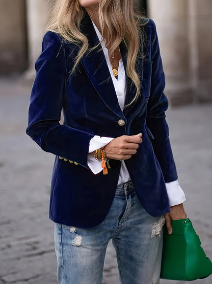Lange jas met h-silhouet en knoopsluiting voor dames – ZENTI - Glamorix