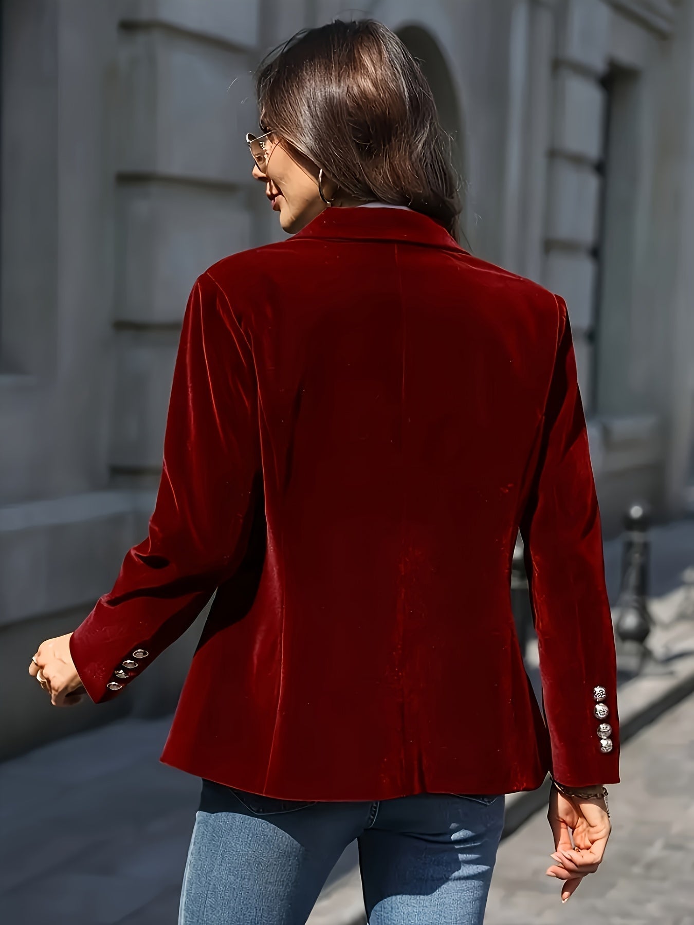 Lange jas met h-silhouet en knoopsluiting voor dames – ZENTI - Glamorix