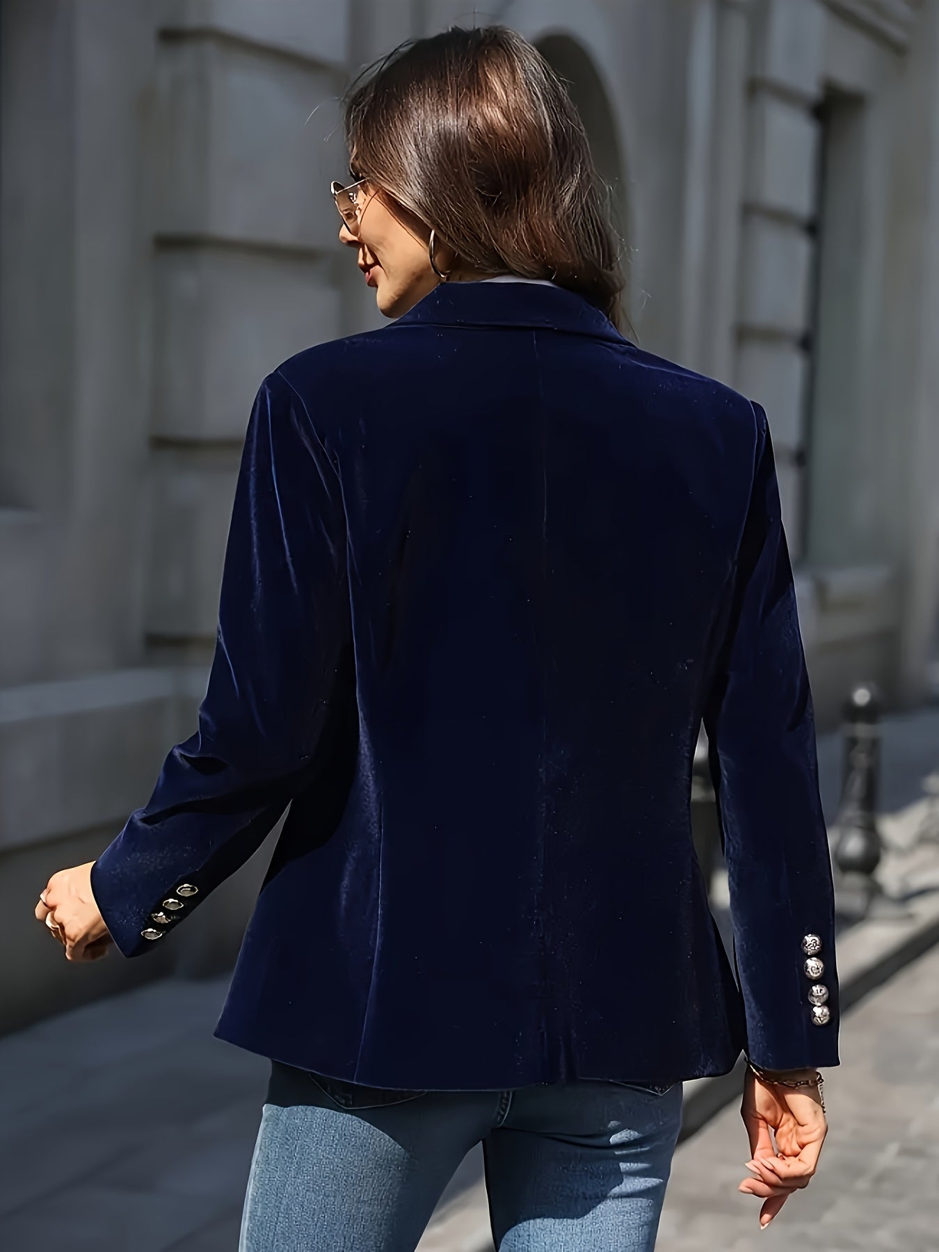 Lange jas met h-silhouet en knoopsluiting voor dames – ZENTI - Glamorix