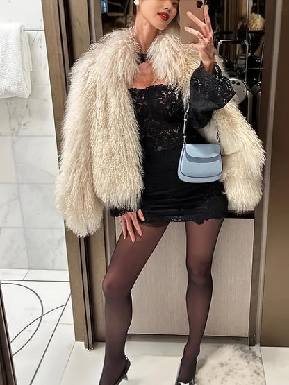 Jas – Kunstbont Kraag & Warme Bescherming - Glamorix