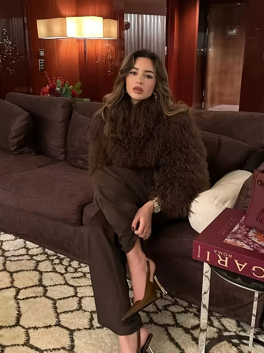 Jas – Kunstbont Kraag & Warme Bescherming - Glamorix