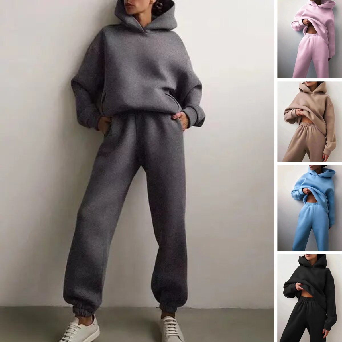 LILA - Relaxed fit hoodie en jogger loungeset voor dames
