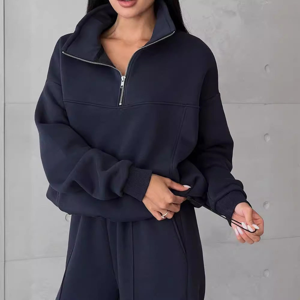 Joggingpak met contrasterende jas en bijpassende broek, comfortabel en ideaal voor dagelijks gebruik – MORVIX - Glamorix