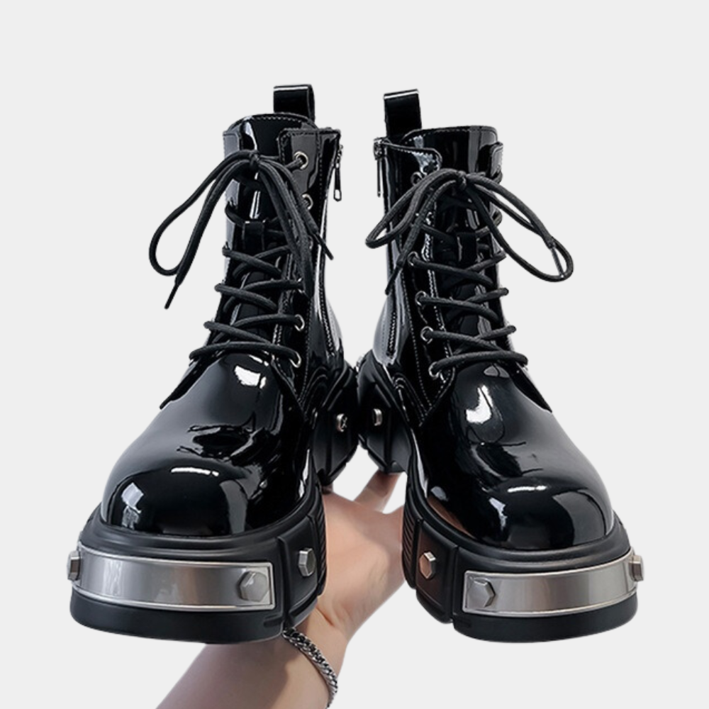 Klassieke herenlaarzen met glanzende afwerking en tijdloze uitstraling – VALTENO - Glamorix