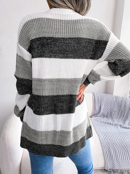 Katoenmix Cardigan Jas – Lanternmouwen En Warme Dekking - Glamorix