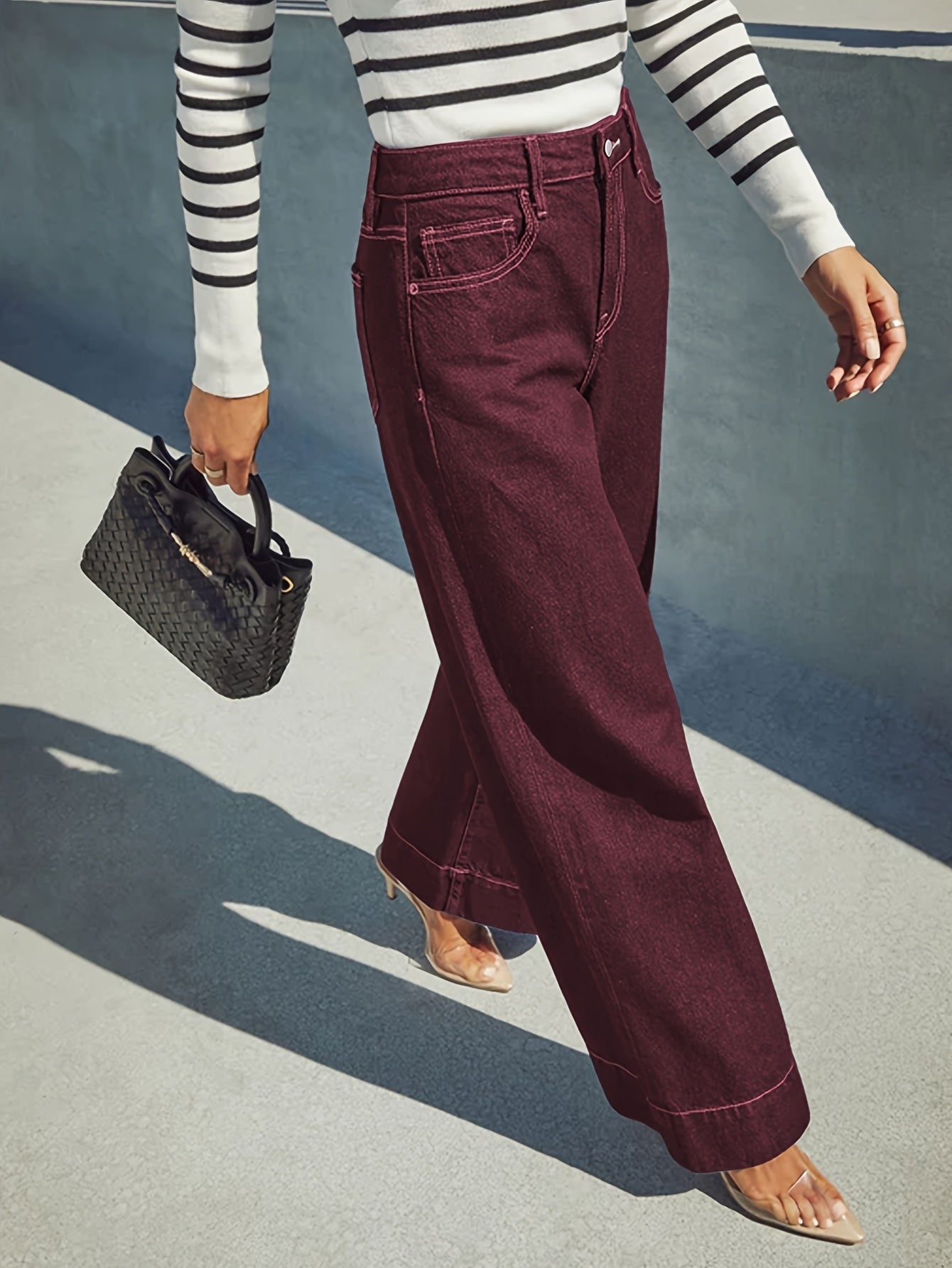 Een wijde katoenmix jeansbroek voor dames – DENIMEX - Glamorix