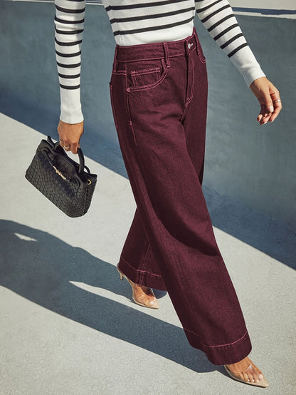 Een wijde katoenmix jeansbroek voor dames – DENIMEX - Glamorix