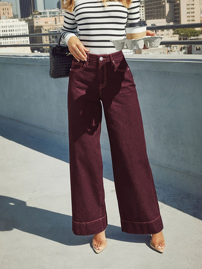 Een wijde katoenmix jeansbroek voor dames – DENIMEX - Glamorix