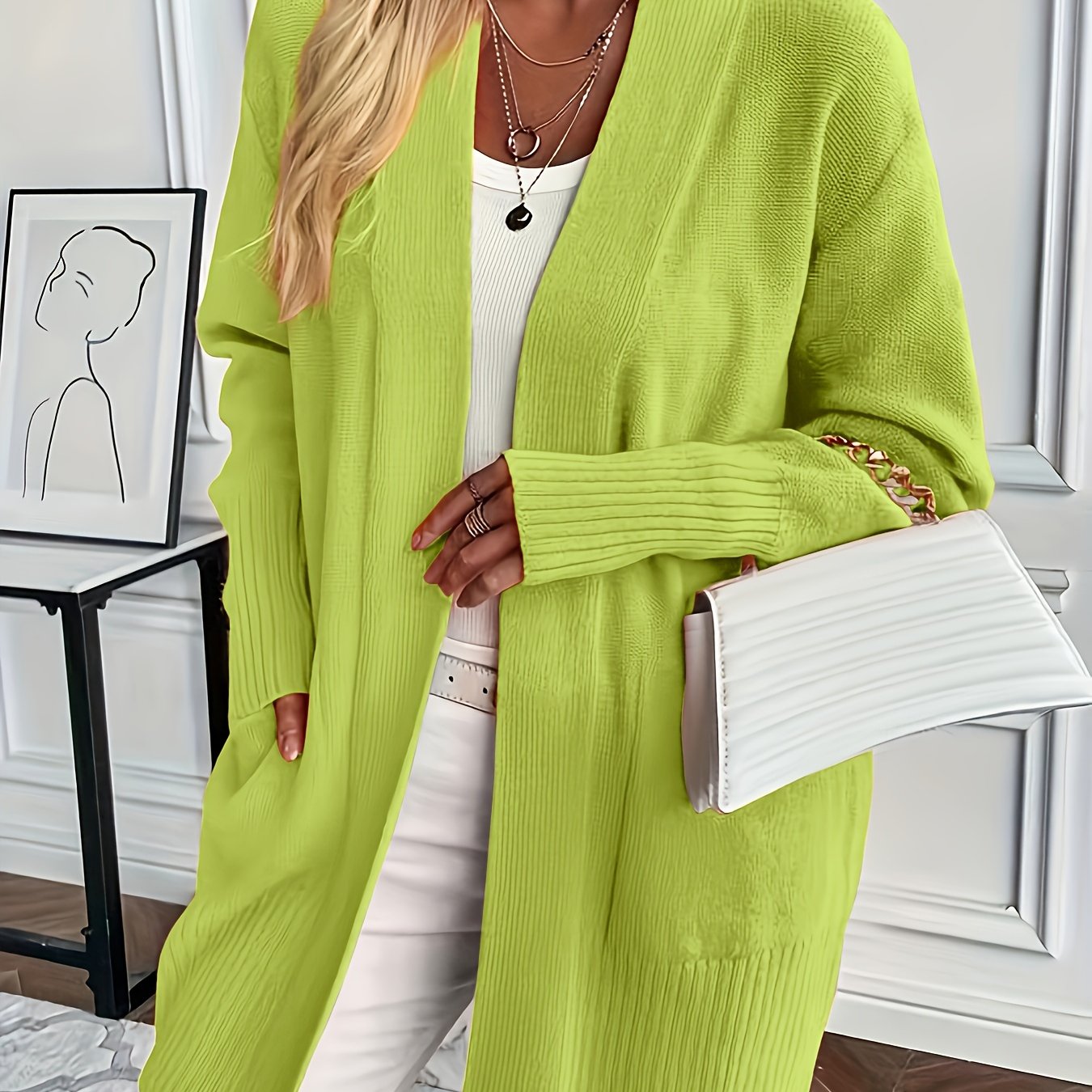 Katoenmix Trui-Cardigan – V Hals & Losse Pasvorm Warmte - Glamorix
