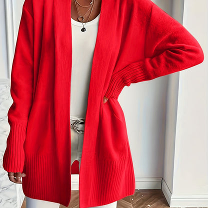 Katoenmix Trui-Cardigan – V Hals & Losse Pasvorm Warmte - Glamorix