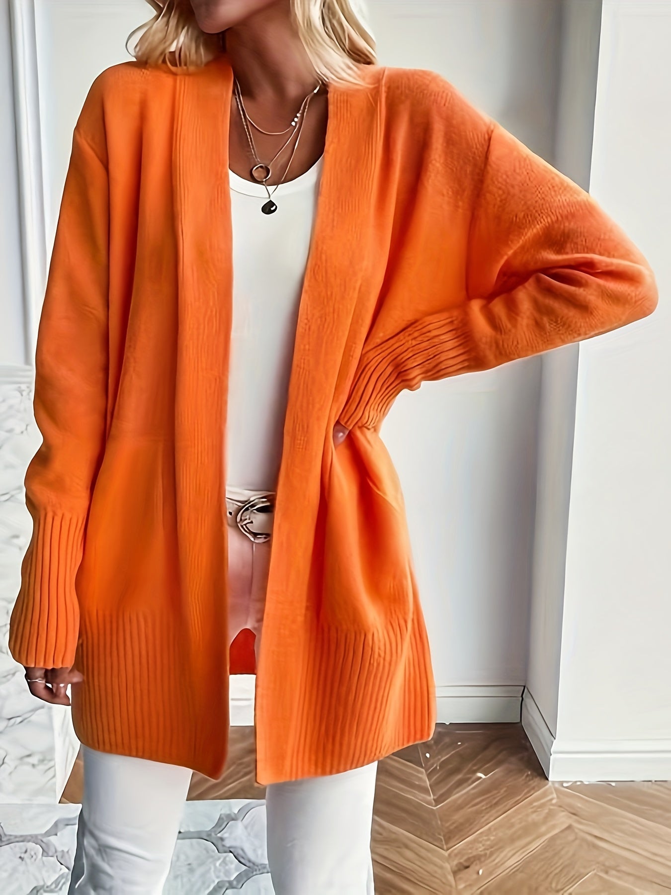Katoenmix Trui-Cardigan – V Hals & Losse Pasvorm Warmte - Glamorix