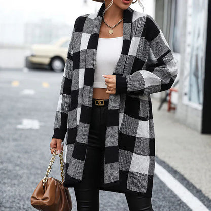 PLAIDPERFECT - Lang Geruit Vest voor Dames