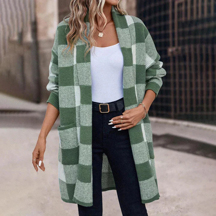 PLAIDPERFECT - Lang Geruit Vest voor Dames
