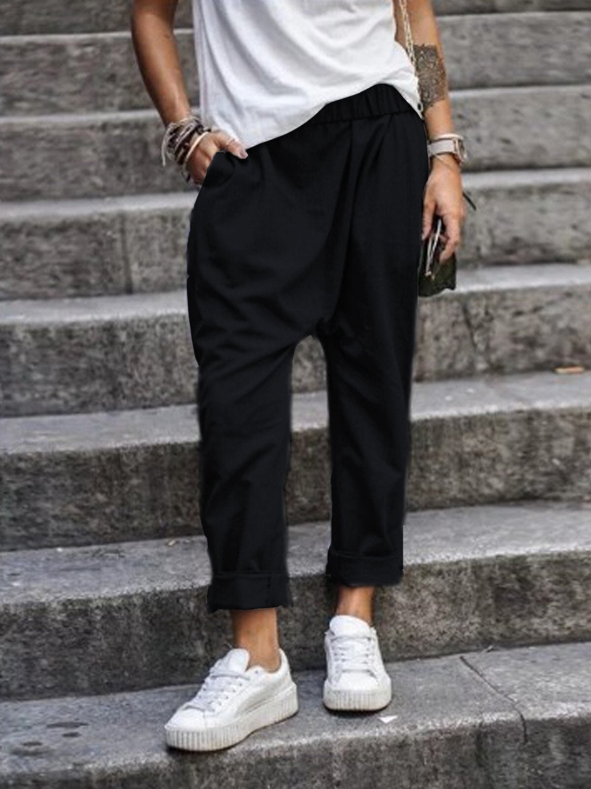Raquel - Casual baggy broeken voor dames - Glamorix