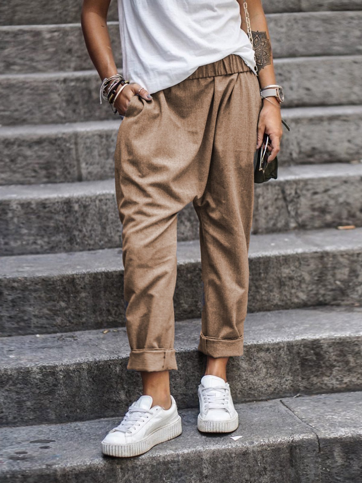 Raquel - Casual baggy broeken voor dames - Glamorix