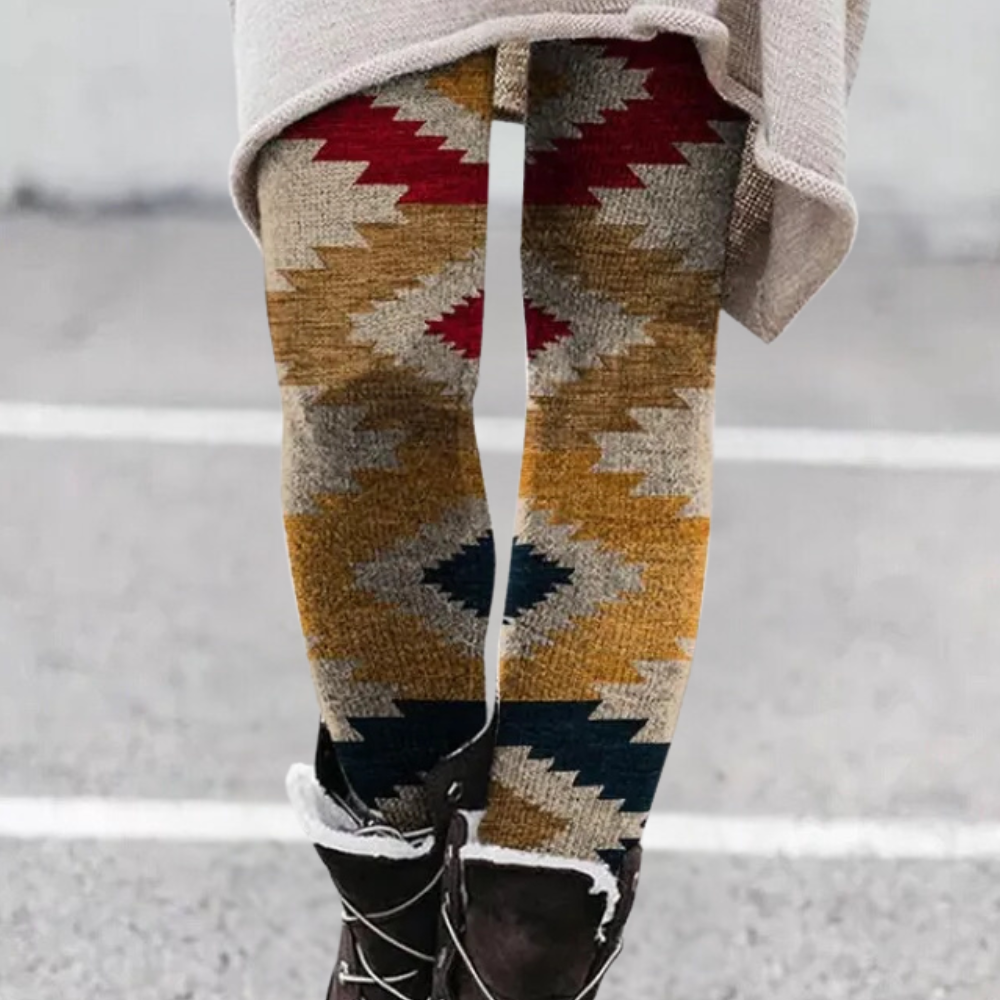 Comfortabele dameslegging met print en stretch – VELINNA FlexFit - Glamorix