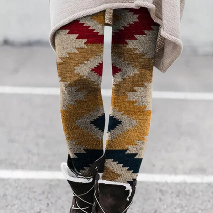 Comfortabele dameslegging met print en stretch – VELINNA FlexFit - Glamorix