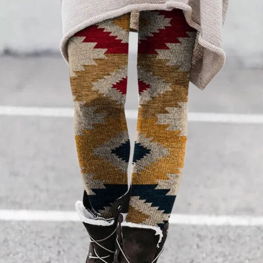 Comfortabele dameslegging met print en stretch – VELINNA FlexFit - Glamorix
