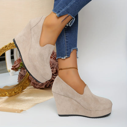 Slip-on loafer met plateau en stevige neus voor dames – VOX - Glamorix