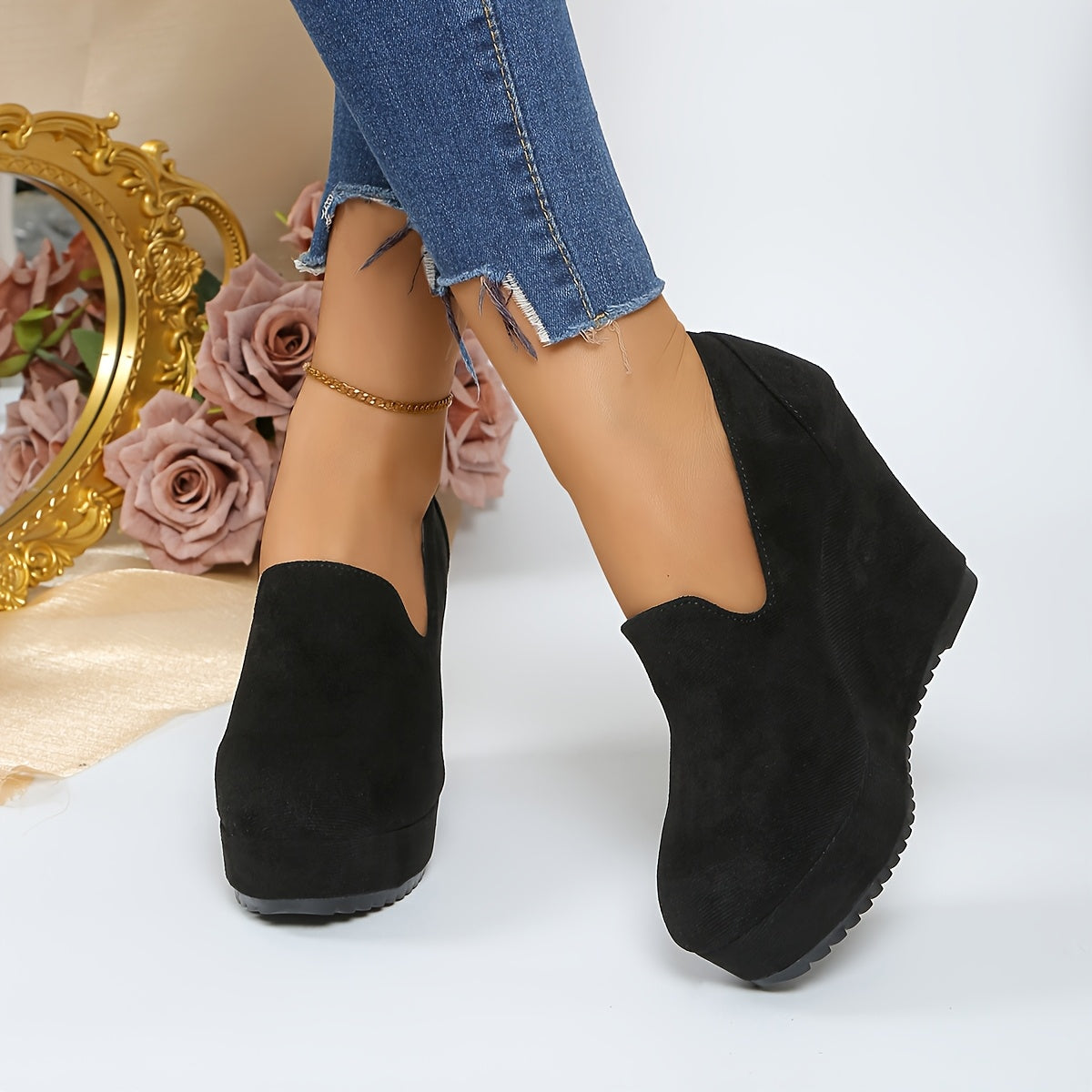 Slip-on loafer met plateau en stevige neus voor dames – VOX - Glamorix