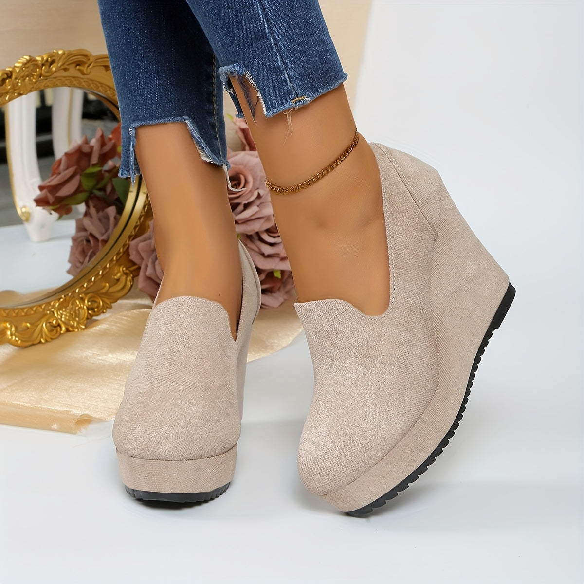 Slip-on loafer met plateau en stevige neus voor dames – VOX - Glamorix