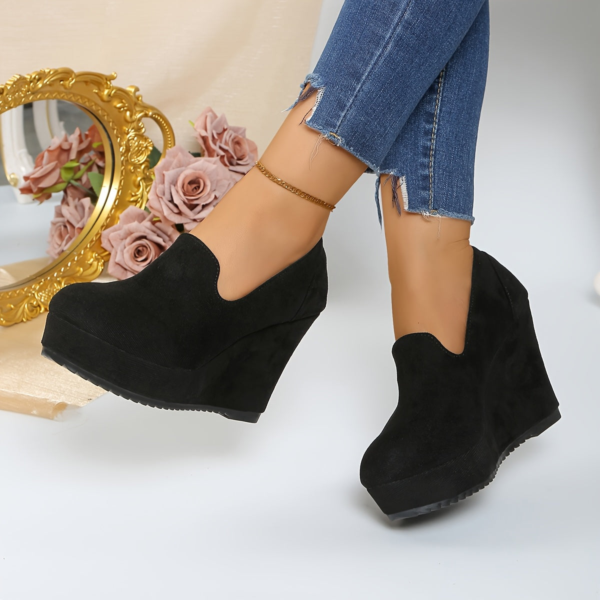Slip-on loafer met plateau en stevige neus voor dames – VOX - Glamorix