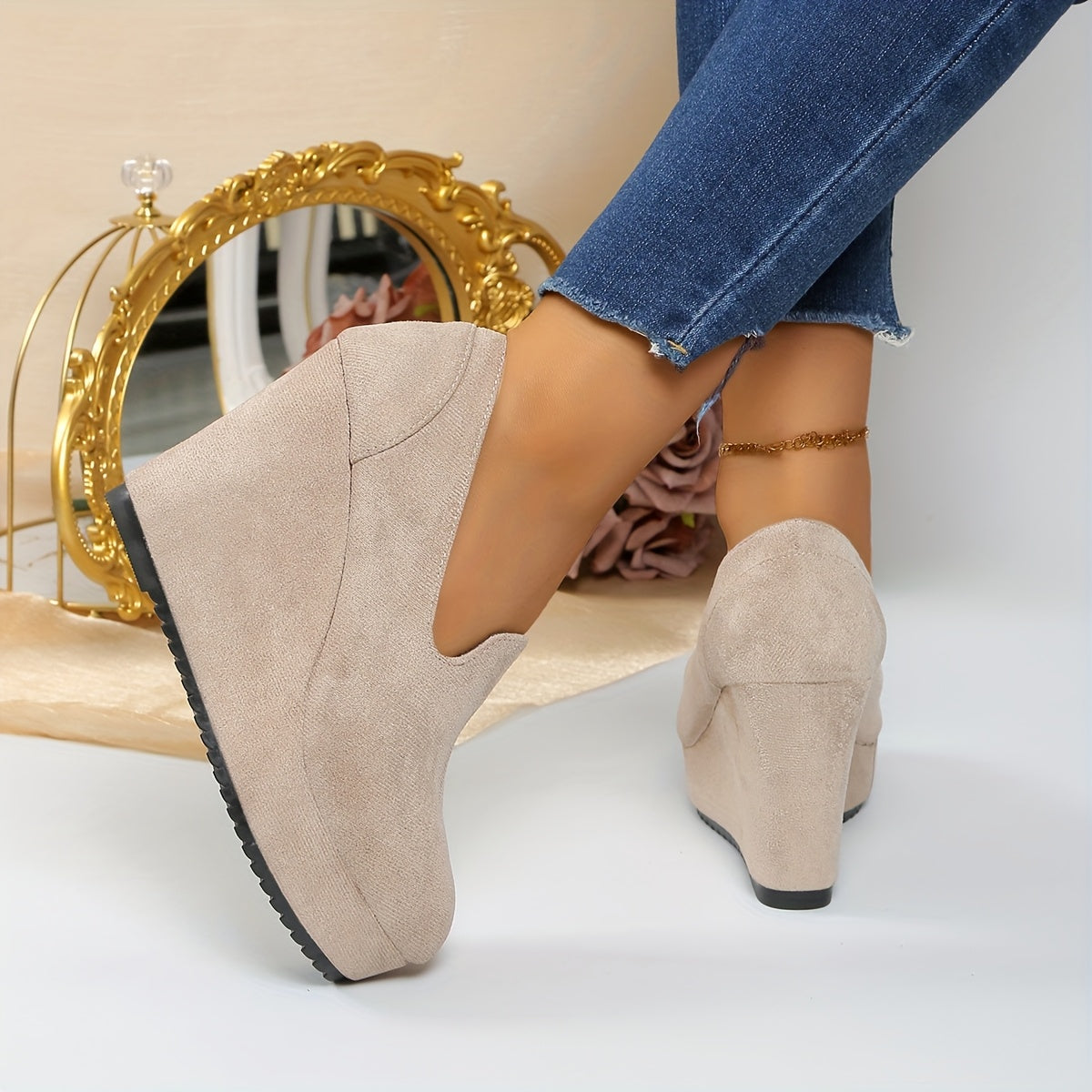 Slip-on loafer met plateau en stevige neus voor dames – VOX - Glamorix