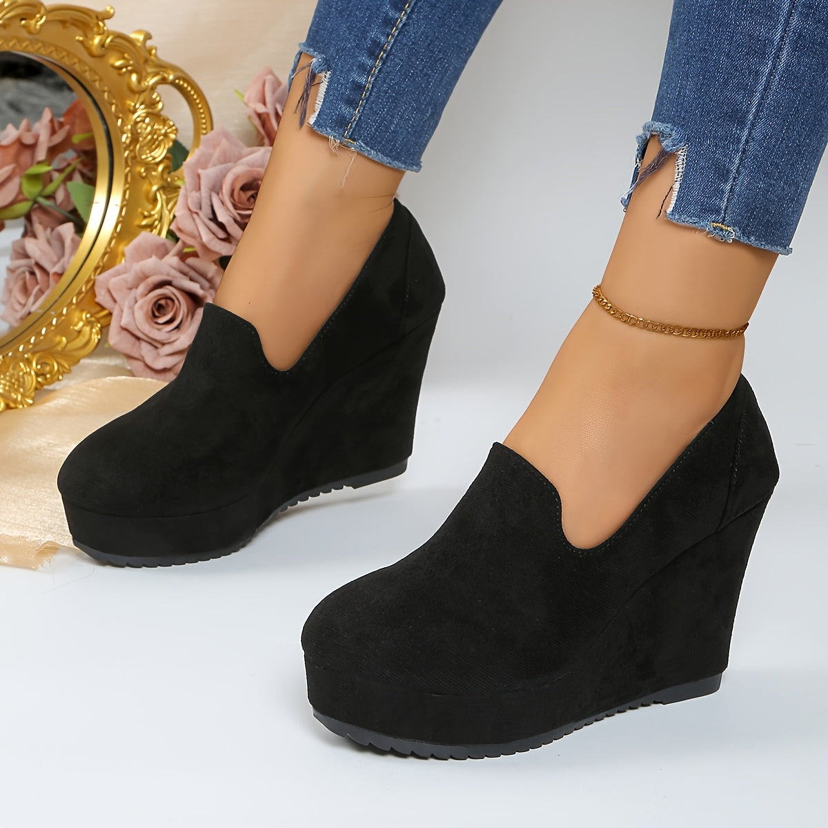 Slip-on loafer met plateau en stevige neus voor dames – VOX - Glamorix