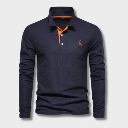 AXEL – Lange mouwen poloshirt met contrasterende afwerking voor een moderne en verfijnde look