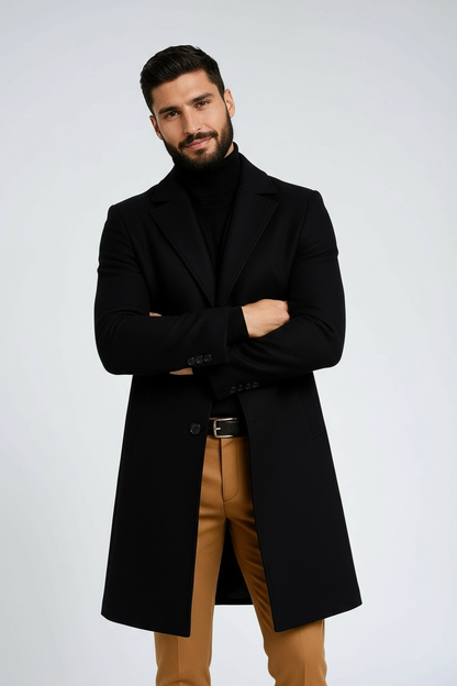 Heren Winterjas Lang | Met Knoopsluiting - Glamorix