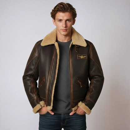 Tom - Pilotenjas Heren | Bontvoering & Ritsluiting - Glamorix