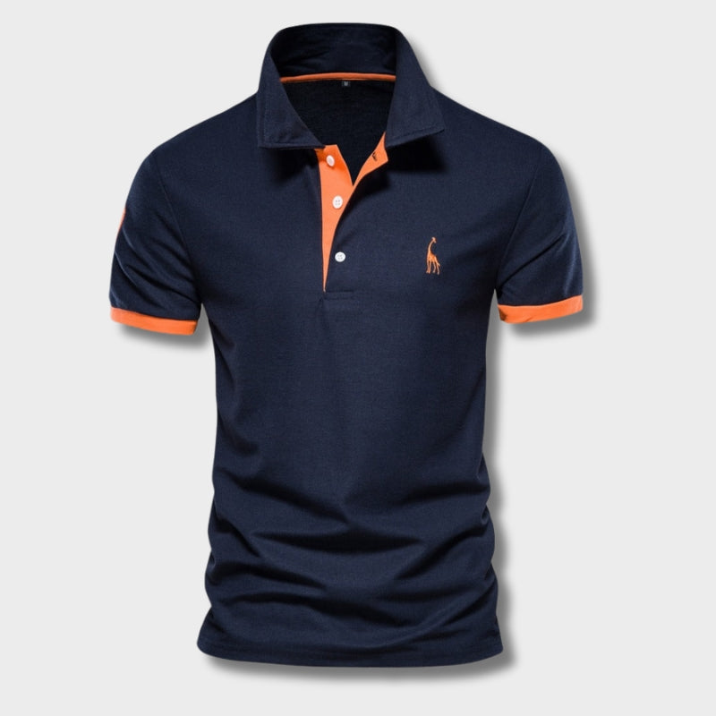 ORION – Slim fit poloshirt met contrasterende details voor een moderne, verfijnde look