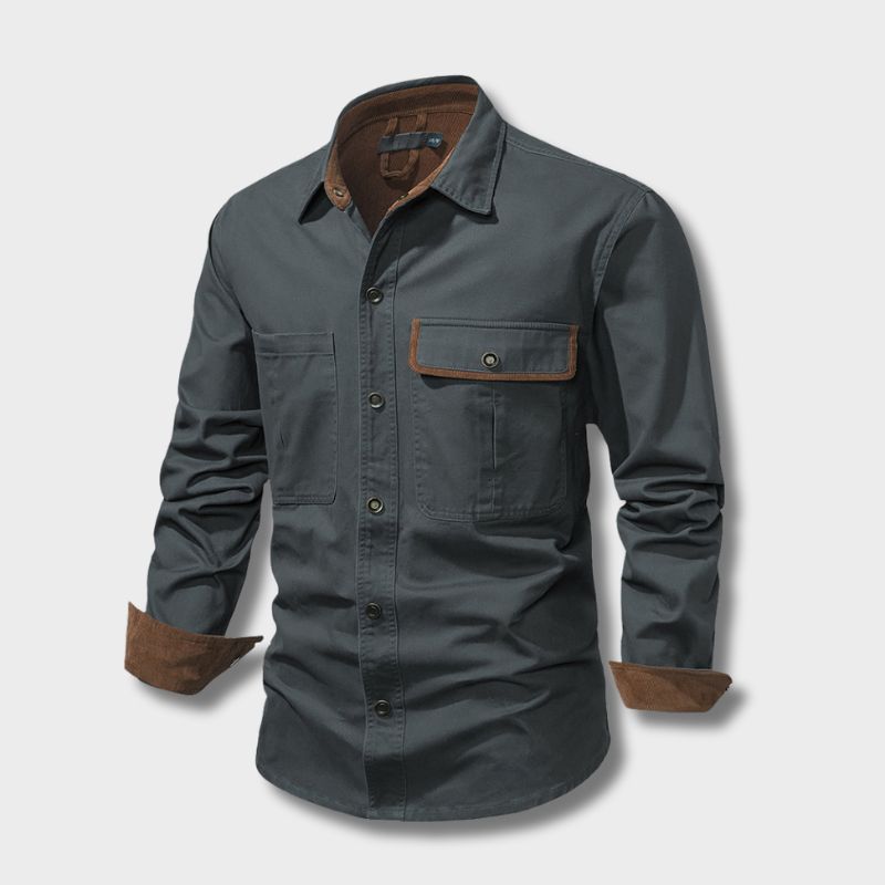 NOLAN – Lange mouwen overhemd met knoopsluiting en contrasterende manchetten voor een stijlvolle look