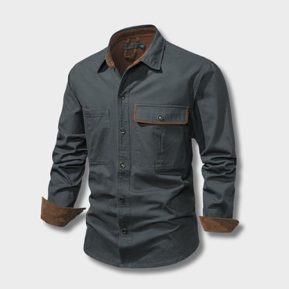NOLAN – Lange mouwen overhemd met knoopsluiting en contrasterende manchetten voor een stijlvolle look