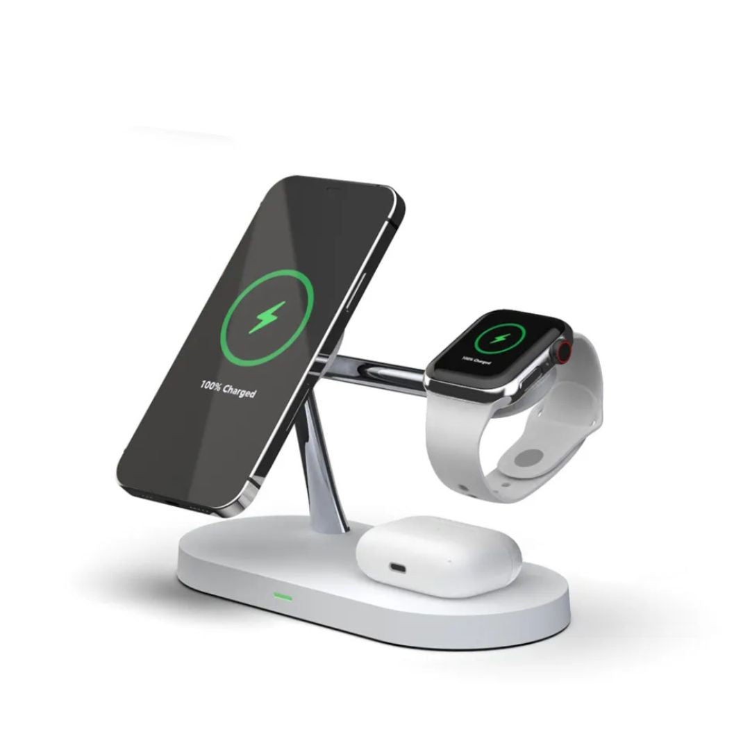 3-in-1 draadloos oplaadstation voor smartphone, smartwatch en earbuds – CHARGEHUB PRO - Glamorix
