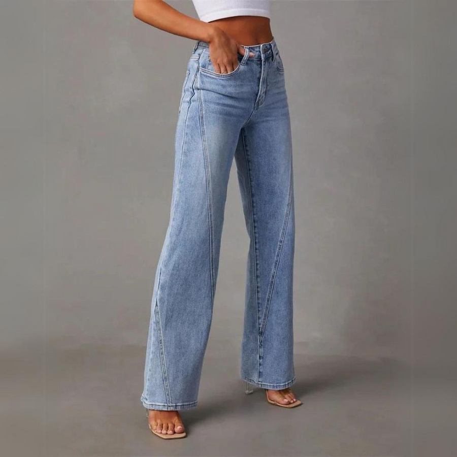 High waisted wide leg dames jeans met flatterende pasvorm – ARYA DENIM - Glamorix