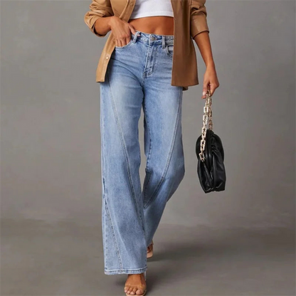 High waisted wide leg dames jeans met flatterende pasvorm – ARYA DENIM - Glamorix
