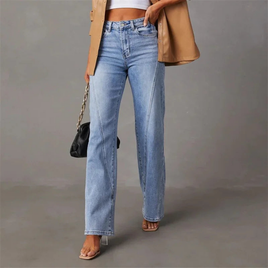 High waisted wide leg dames jeans met flatterende pasvorm – ARYA DENIM - Glamorix