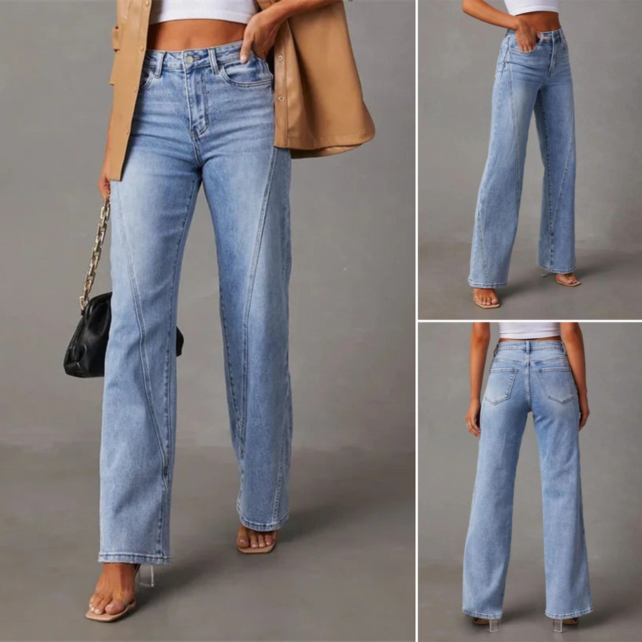 High waisted wide leg dames jeans met flatterende pasvorm – ARYA DENIM - Glamorix