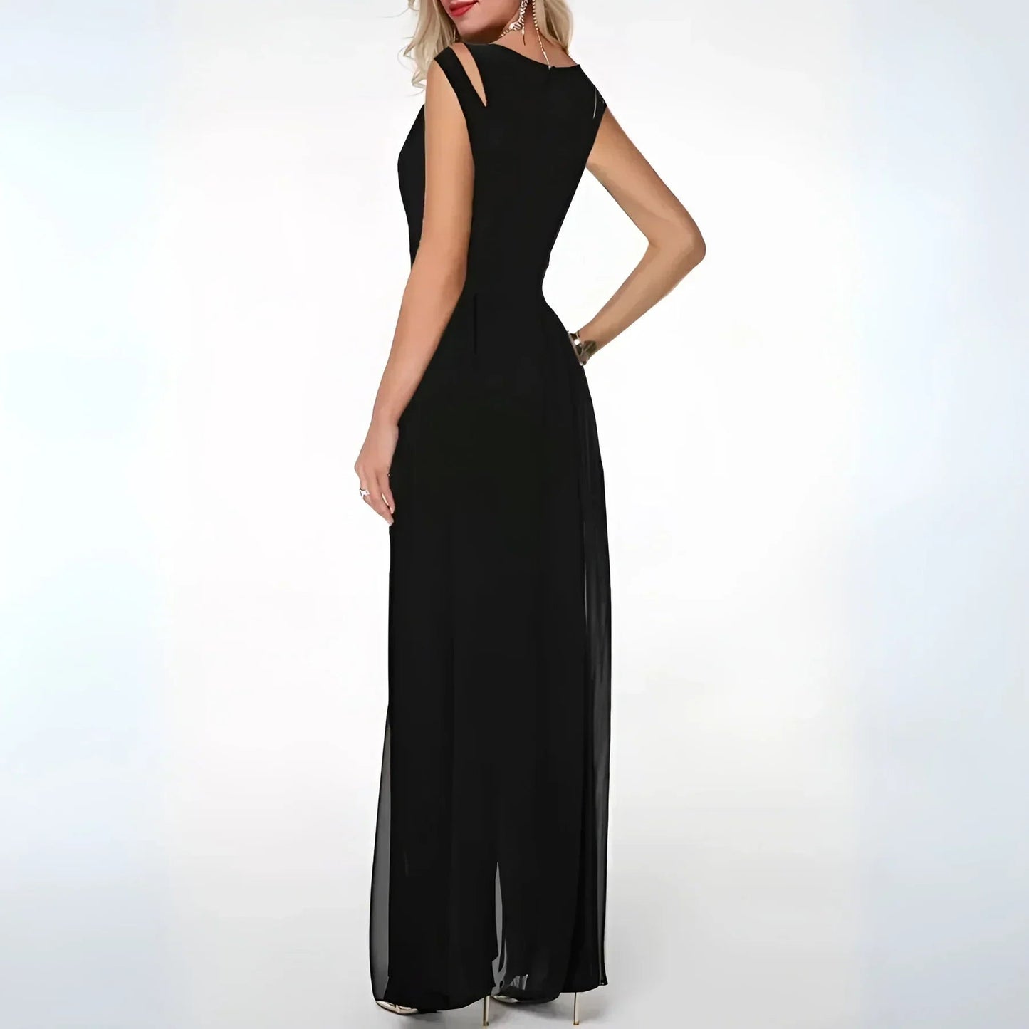 Mouwloze dames jumpsuit met wijde pijpen – BEGONIA - Glamorix