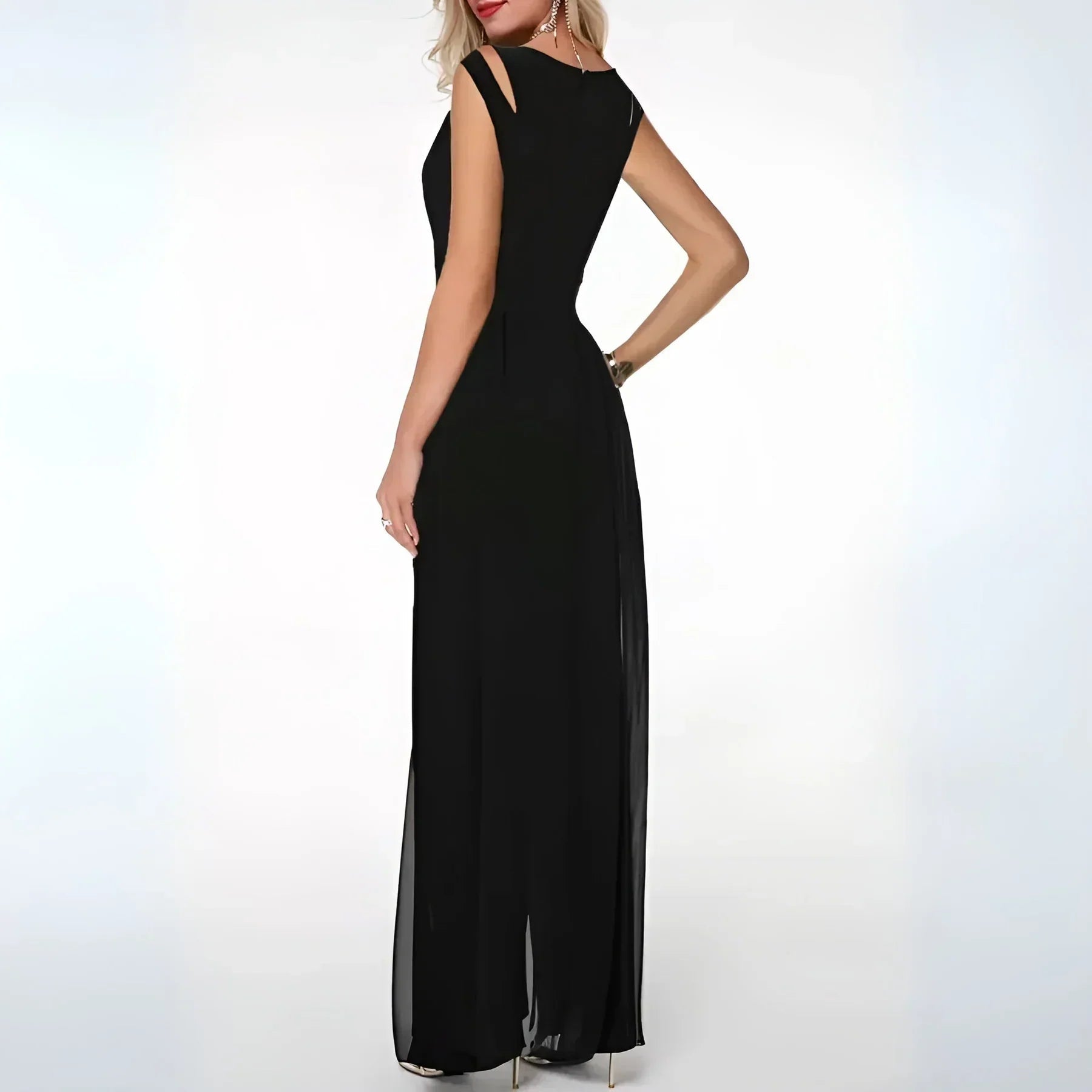 Mouwloze dames jumpsuit met wijde pijpen – BEGONIA - Glamorix