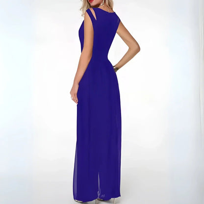 Mouwloze dames jumpsuit met wijde pijpen – BEGONIA - Glamorix