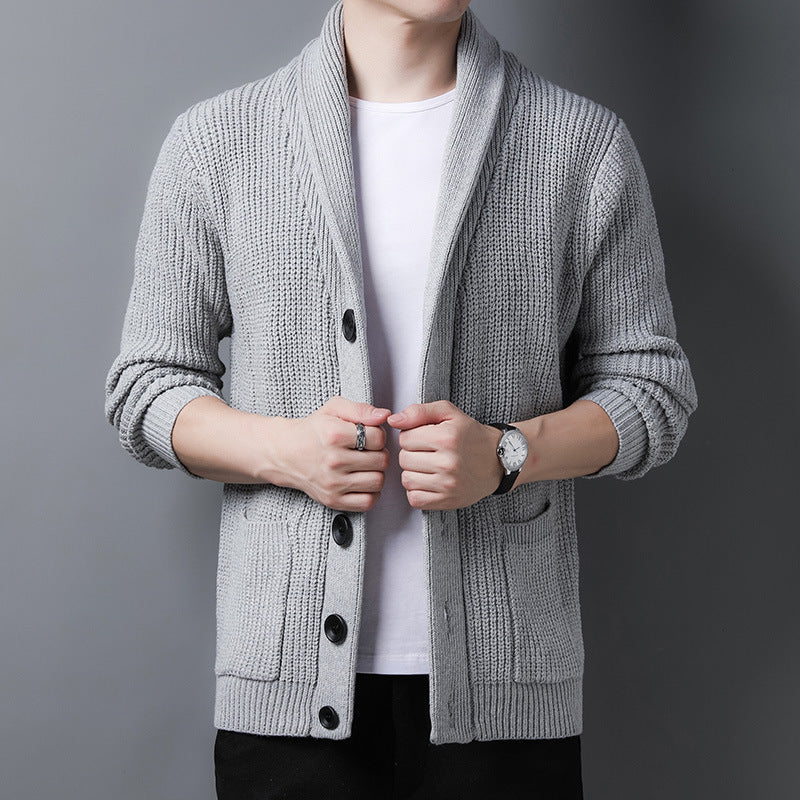 NOAH - Gebreid herenvest met knoopsluiting en klassieke stijl