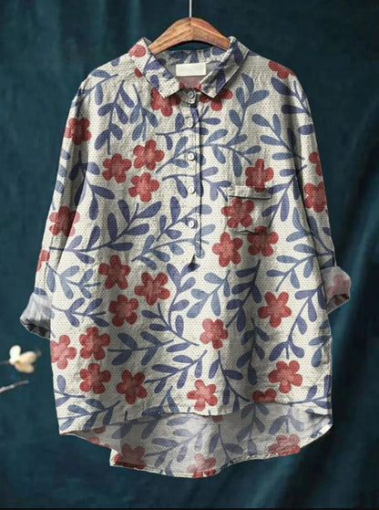 Rosalia - Losvallende damesblouse met kleurrijke bloemenprint - Glamorix