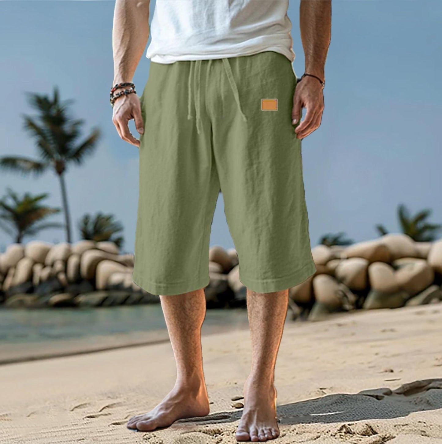 Modieuze herenshort met relaxte pasvorm en drawstring taille – ALVARO - Glamorix