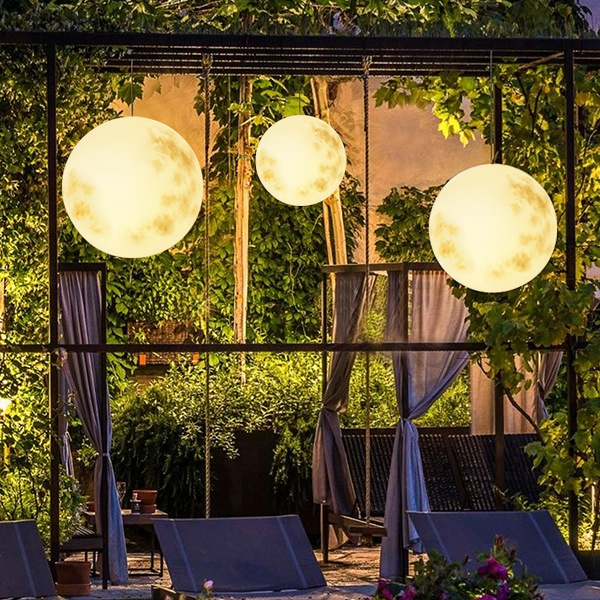 Maanvormige LED buitenlamp – waterdicht design voor tuin & terras – LUNARA GLOW - Glamorix
