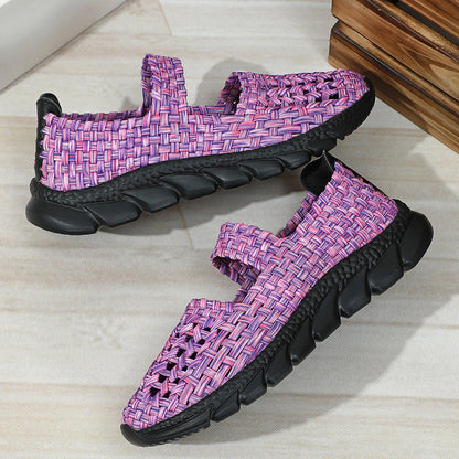 Modieuze geweven instapper met elastische band – RIVÉLA - Glamorix