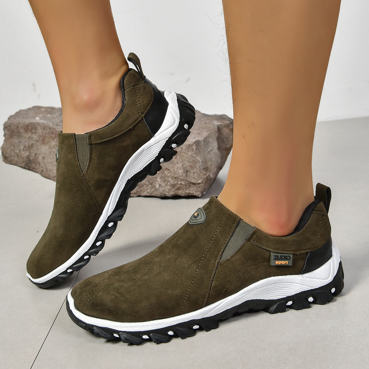 Comfortabele slip-on wandelschoen voor heren met gripzool – TRAKSTON FLEX - Glamorix