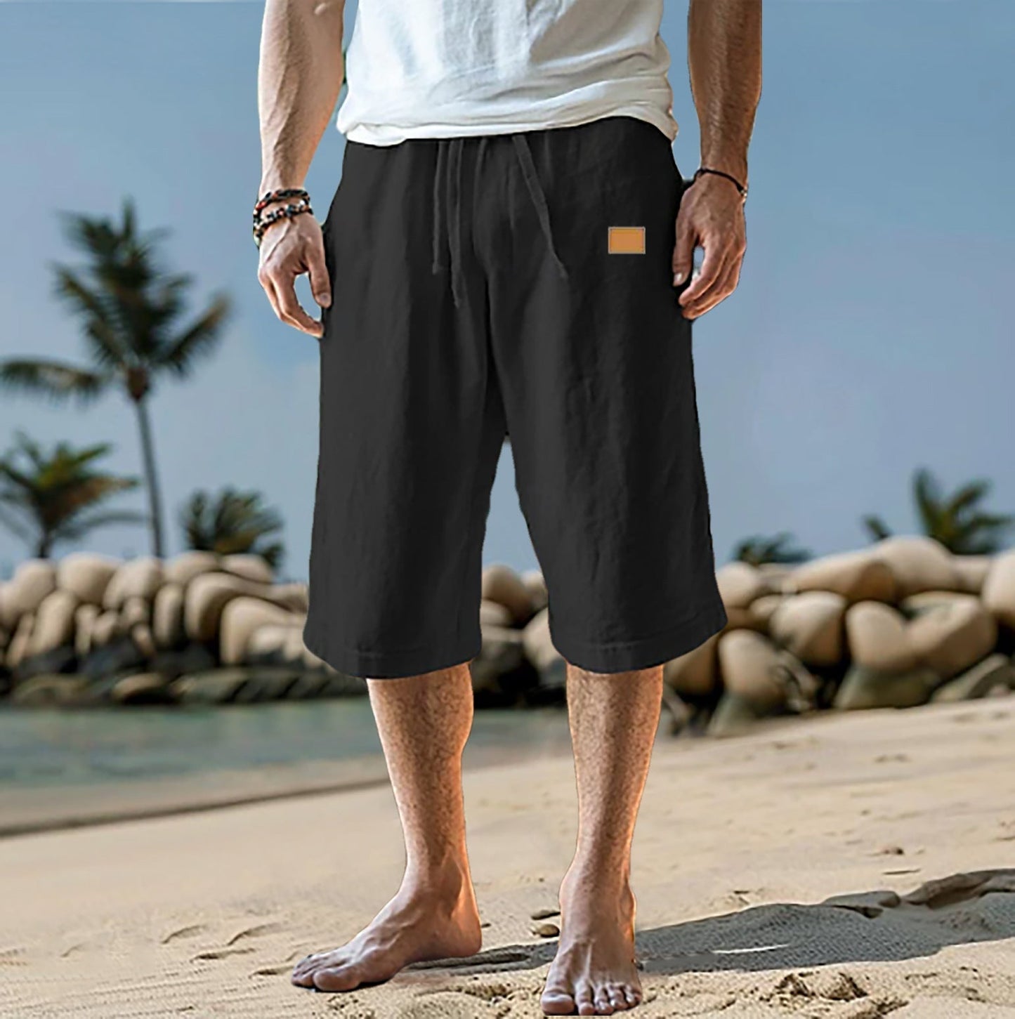 Modieuze herenshort met relaxte pasvorm en drawstring taille – ALVARO - Glamorix
