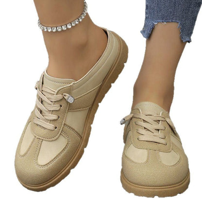 Stijlvolle dames veterschoen met glansdetails en sportieve zool – ELORIA SHINE - Glamorix